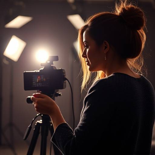 Schauspielerin vor der Kamera während einer Filmaufnahme